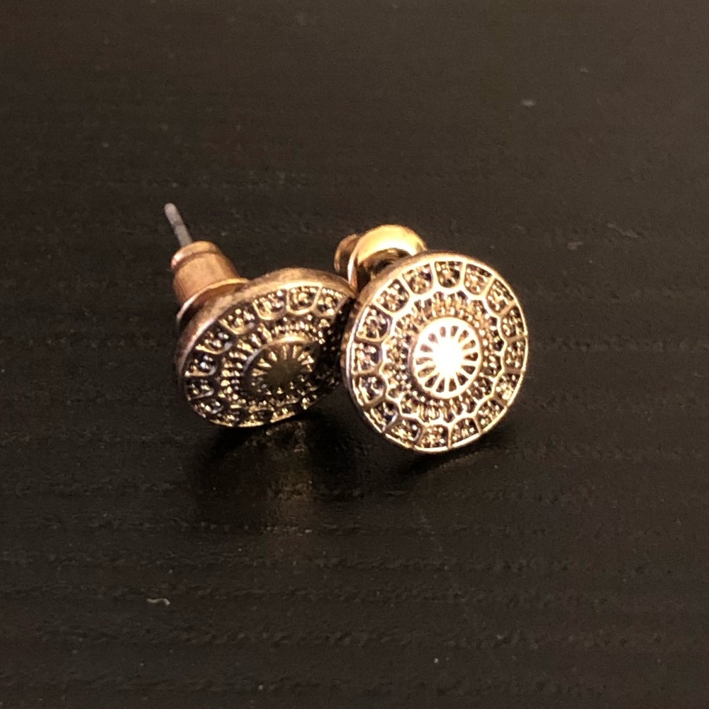 Gold Circle Studs (Never Worn)